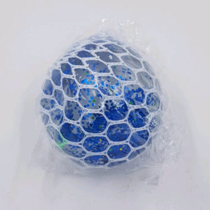 Stressbold med gelé i net blå