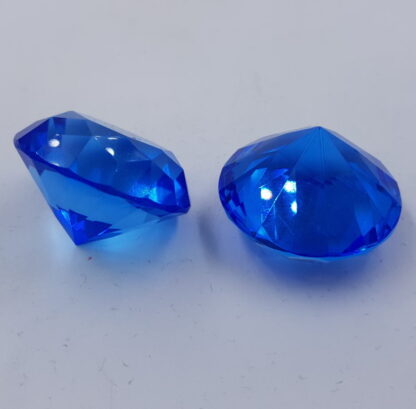 Lyseblå pastelfarvet diamant-krystal-glas-acryl 4cm