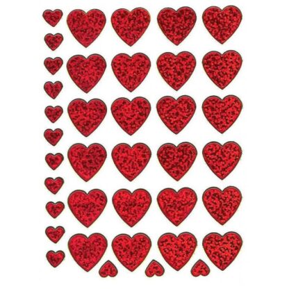 6 stickers røde hjerter romantiske sjov