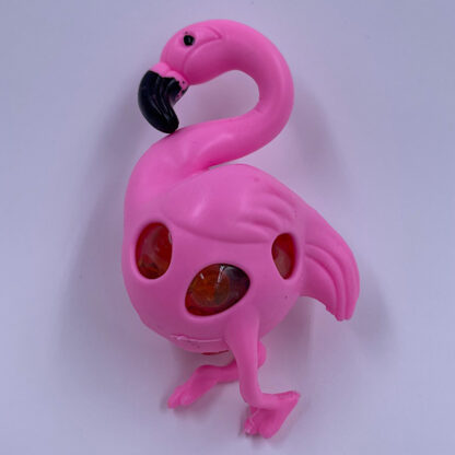 Flamingo Klemmebold med vandperler i maven lyserød Stressbold
