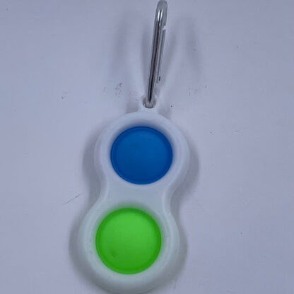 Simple Dimple nøglering med to pop blå grøn