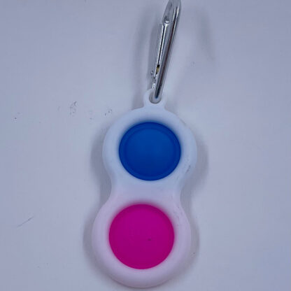 Simple Dimple nøglering med to pop blå pink