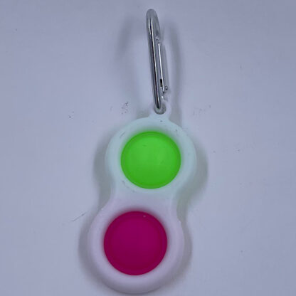 Simple Dimple nøglering med to pop grøn pink