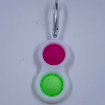 Simple Dimple nøglering med to pop pink grøn