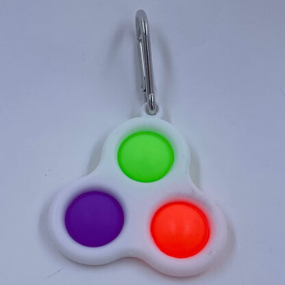 Simple Dimple nøglering med tre pop grøn lilla orange Fidget Toy