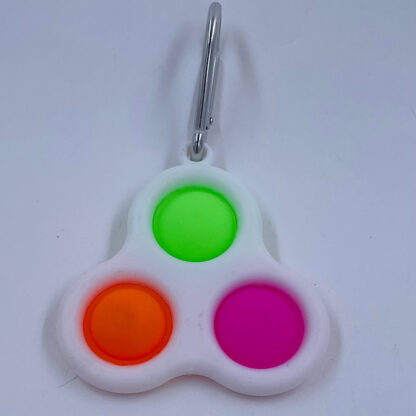 Simple Dimple nøglering med tre pop grøn orange pink Fidget Toy