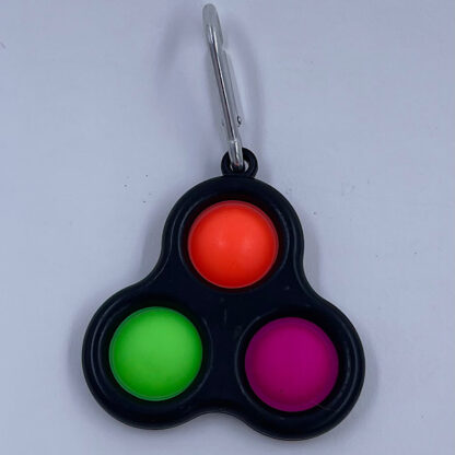 Simple Dimple sort med tre pop orange grøn lilla Fidget Toy