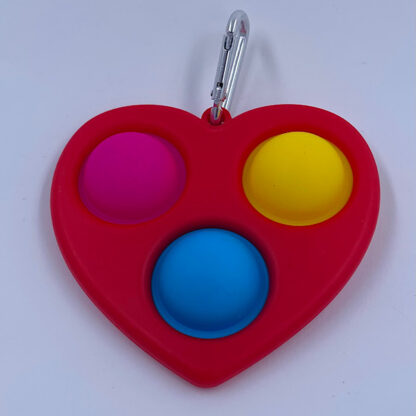Simple Dimple Hjerte med tre Pop rød Fidget Toy