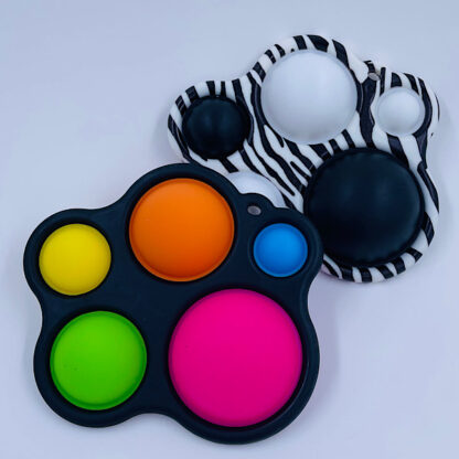 Simple Dimple Sort eller Zebra stribet med fem pop Fidget Toy