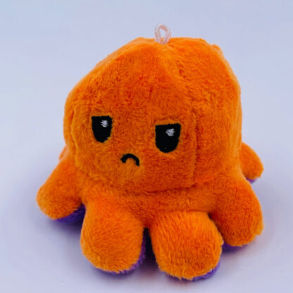 Mini blæksprutte lilla orange vendbar nøglering sur Fødselsdag