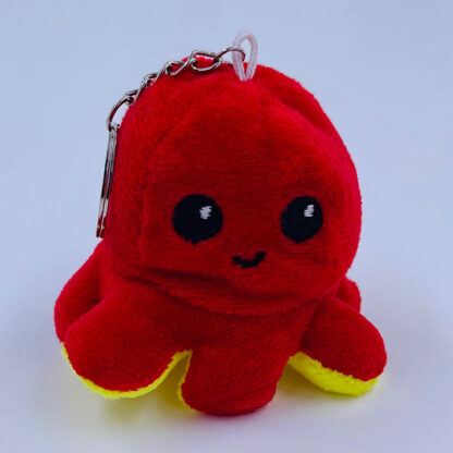 Mini blæksprutte vendbar rød gul nøglering glad Fødselsdag
