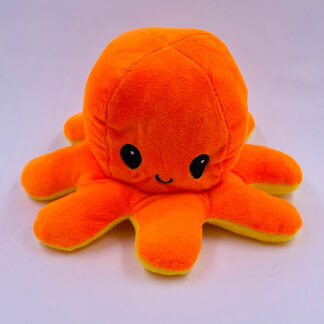Octopus Reversible med lys orange gul blæksprutte vendbar glad Legetøj
