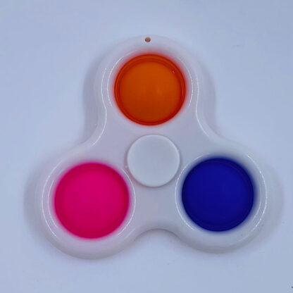 Simple Dimple Fidget Spinner med tre pops hvid Små gaver