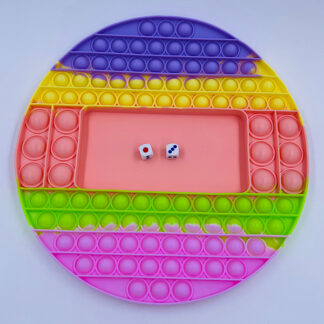 Pop it bræt spil med terninger pastelfarvet rund Fidget Toy