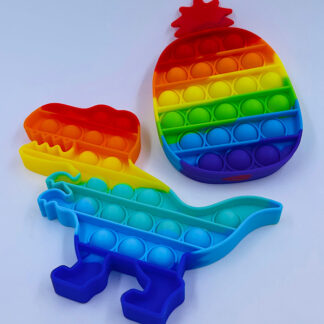 Pop it Dino eller Ananas regnbuefarvet Fidget Toy