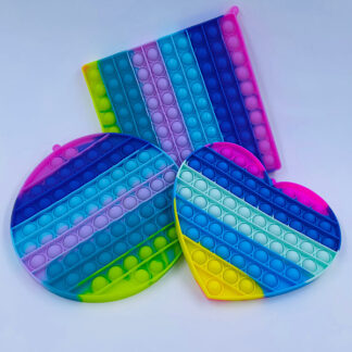 Pop it stor pastelfarvet regnbue Fidget Toy