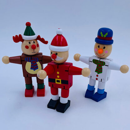 Jule Flexi mænd Julefigur i træ Trælegetøj Små gaver