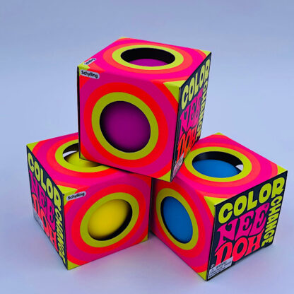 color change nee doh farveskift tofufyld skum stressbold needoh sjov legetøj fra sjovdk 3 farver samlet