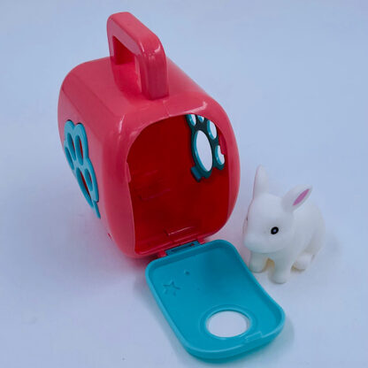 Lille sød kanin med transportkasse pink turkis Cute Pet Små gaver