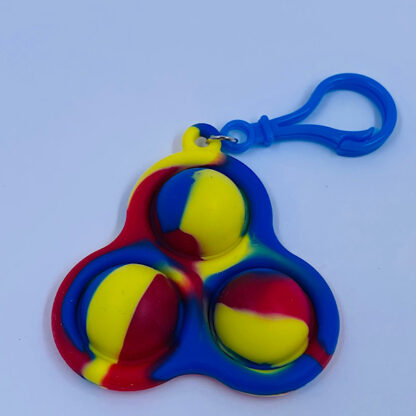 simpel dimple nøglering push poppers 3 pop sop til 3 farver pop it fidget toys gul blå og rød