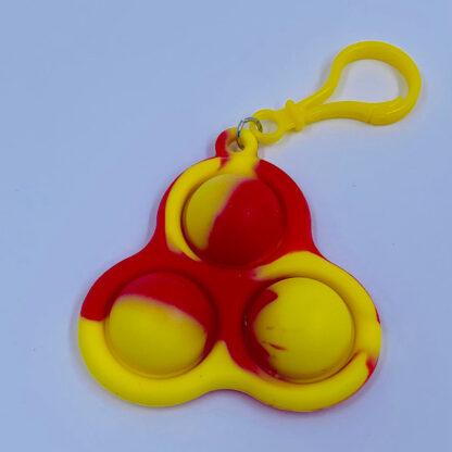 simpel dimple nøglering push poppers 3 pop sop til 3 farver pop it fidget toys gul og rød