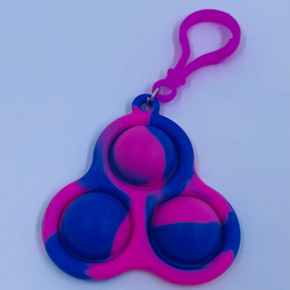 simpel dimple nøglering push poppers 3 pop sop til 3 farver pop it fidget toys pink og blå