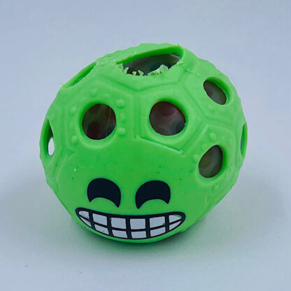Stressbold med Emoji ansigt Grøn Klemmebold Squishy bold Små gaver