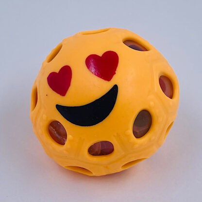 Stressbold med emoji ansigt orange Klemmebold Squishy bold Små gaver