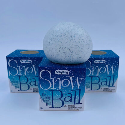 snow ball sbowball stressbold fra schylling med sne klemmebold nee doh lignende bold hvid med hivde plamager jul is sne kvalitets bold samlet