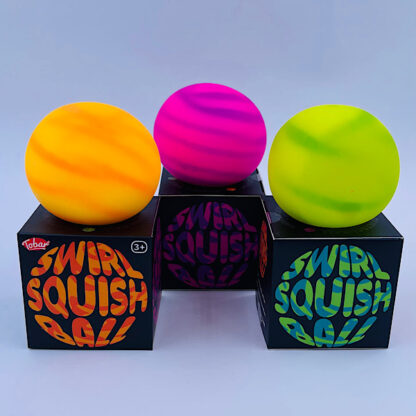 swirls squish balls planet bold tofu bold 3 varianter flotte farver stressbold klemmebold samlet