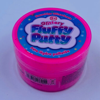 fluffy putty med glimmer lækker luftig slim 4 variant farver god kvalitets slime klar til brug nemt skruelåg pink