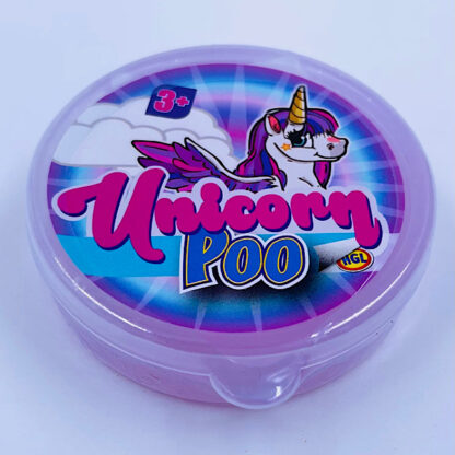 unicorn poo enhjøerning slim med glimmer 3 variant farver sjov og sød slim lyserød