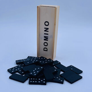 Domino spil med 55 brikker i trækasse Små gaver