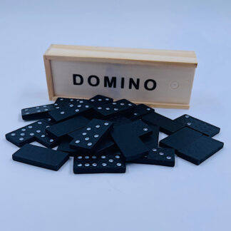 Domino spil trækasse med brikker Små gaver