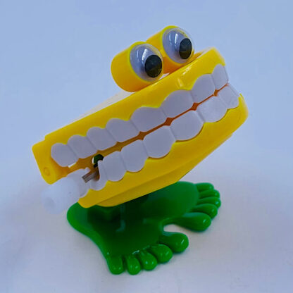 Klaprende tænder med føder gul Clockwork Optrækkelig Legetøj Små gaver