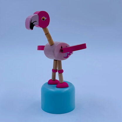 Flamingo Lyserød Dansende Press´n Shake Trælegetøj