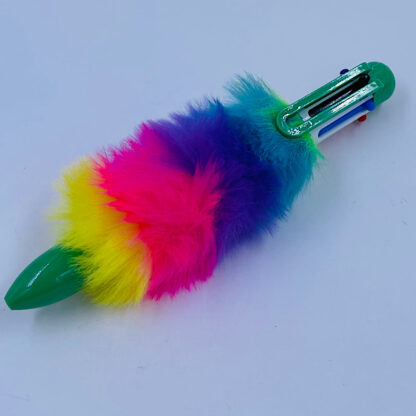 Funky Pen Grøn Farveskift Kuglepen med regnbuefarvet Pels Krea Små gaver