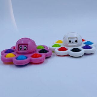 Blæksprutte Spinner Simple Dimple med lys Octopus Push Poppers Spinner Fidget Toy
