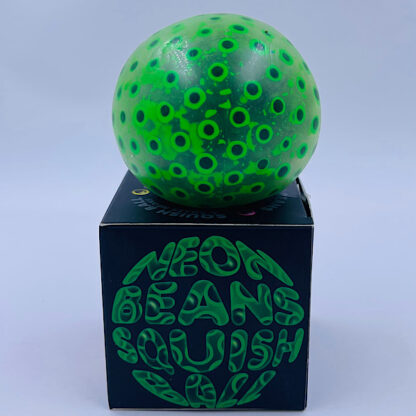 Neon Beans Squish Ball Stressbold med Neonfarve og Vandperler Grøn Klemmebold Legetøj Sjov Leg