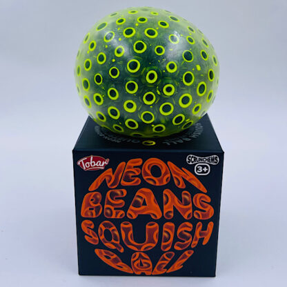 Neon Beans Squish Ball Stressbold med Neonfarve og Vandperler Gul Klemmebold Legetøj