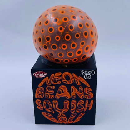 Neon Beans Squish Ball Stressbold med Neonfarve og Vandperler Orange Klemmebold Legetøj Sjov Leg